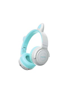 PROMATE Kids Wireless Bluetooth Headphones with LED Cat Ears, Safe Volume Limit, Mic, AUX, TF Card Slot, Panda Aqua  - Image 1