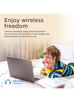 PROMATE Kids Wireless Bluetooth Headphones,Stylish Dual Microphone Volume Controlled 85dB to 93dB Headset with AUX Share Port,Bluetooth and Long Battery Life for Smartphones,Laptops,Coddy Emerald  - Image 3