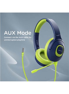 PROMATE Kids Wireless Bluetooth Headphones,Stylish Dual Microphone Volume Controlled 85dB to 93dB Headset with AUX Share Port,Bluetooth and Long Battery Life for Smartphones,Laptops,Coddy Emerald  - Image 4