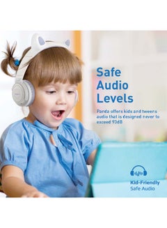 PROMATE Kids Wireless Bluetooth Headphones with LED Cat Ears, Safe Volume Limit, Mic, AUX, TF Card Slot, Panda Lillac  - Image 2