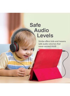 PROMATE Kids Headset,Cute Kids Safe Foldable Wired Over-Ear Headphones with Audio Share Port,Removable Cat Ears,Soft Earpads,Volume Controlled at 85dB and 1.2m Cable,3.5mm Devices,Simba Onyx  - Image 2