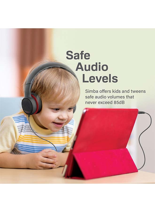 PROMATE - Kids Headset,Cute Kids Safe Foldable Wired Over-Ear Headphones with Audio Share Port,Removable Cat Ears,Soft Earpads,Volume Controlled at 85dB and 1.2m Cable,3.5mm Devices,Simba Onyx - Image 1