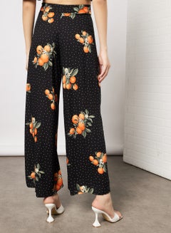 FOREVER 21 Print Wide Leg Pants Black  - Image 2