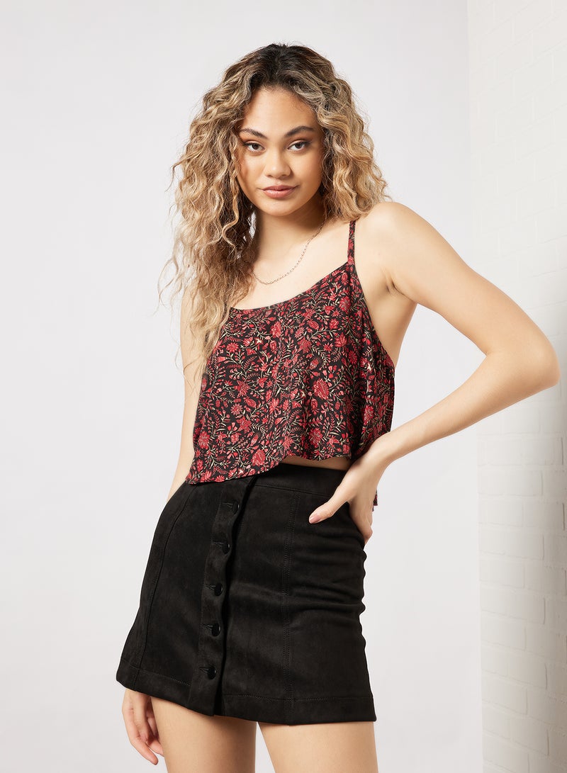 FOREVER 21 Floral Print Top Red  - Image 2