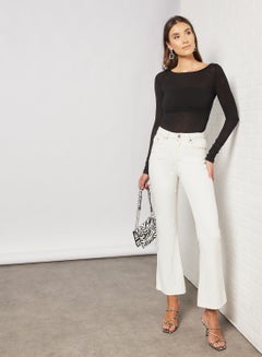 NA-KD Sheer Boat Neck T-Shirt Black  - Image 4