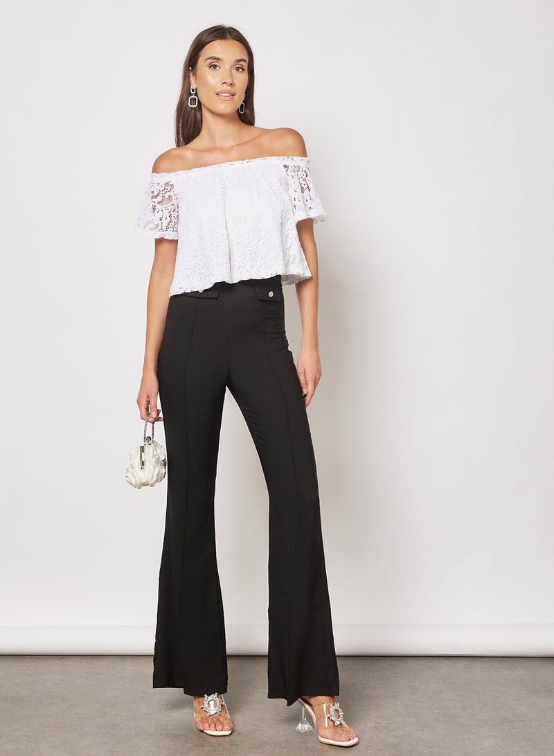 NA-KD Off Shoulder Lace Top White  - Image 4