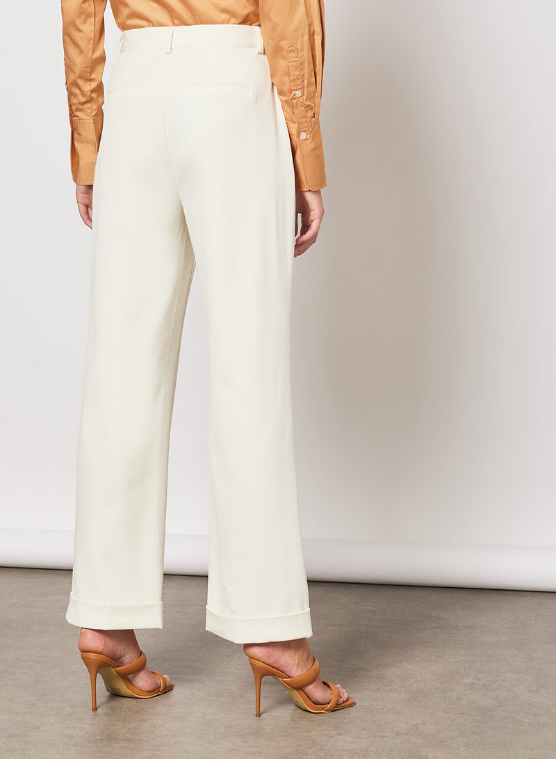 NA-KD Pleat Detailed Suit Pants Cream - Image 2