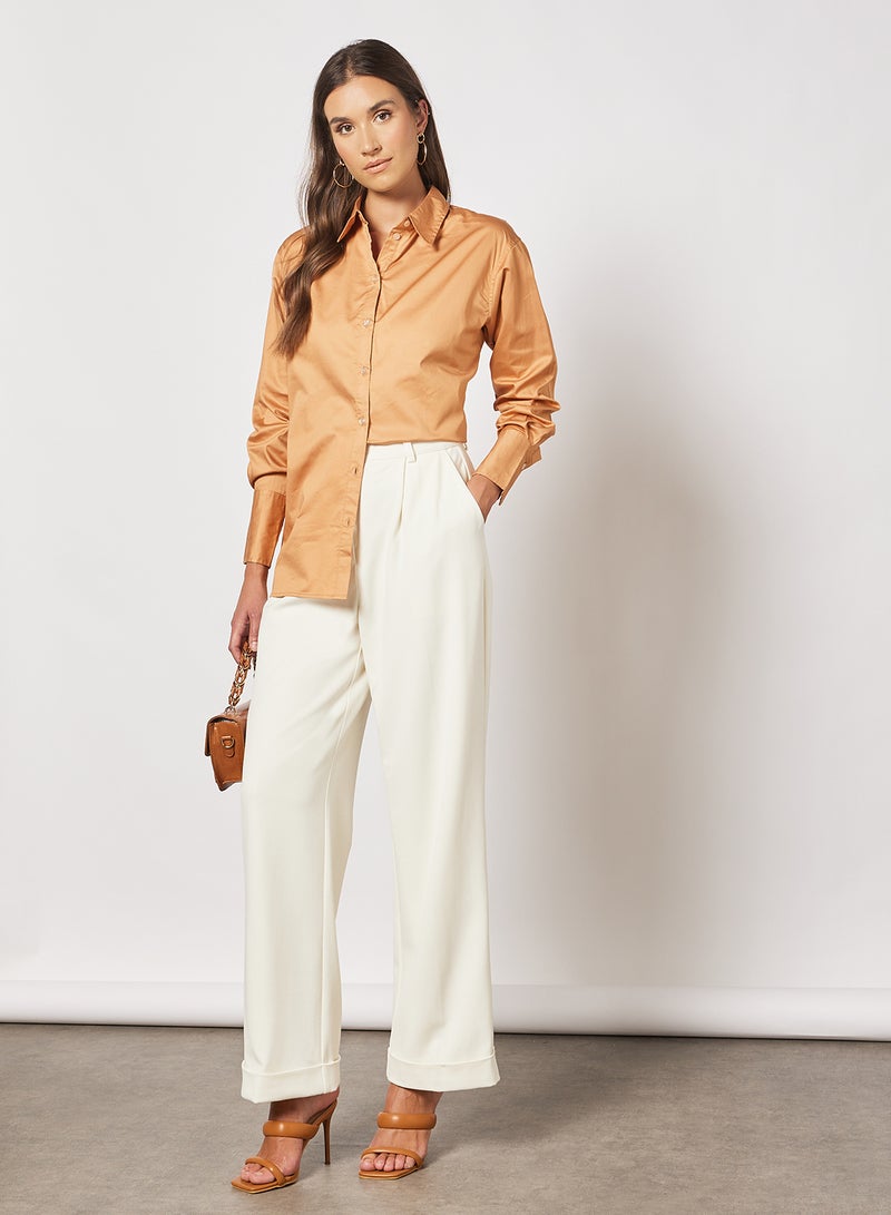 NA-KD Pleat Detailed Suit Pants Cream - Image 4