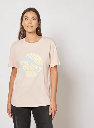 NA-KD Graphic Printed T-Shirt Pink