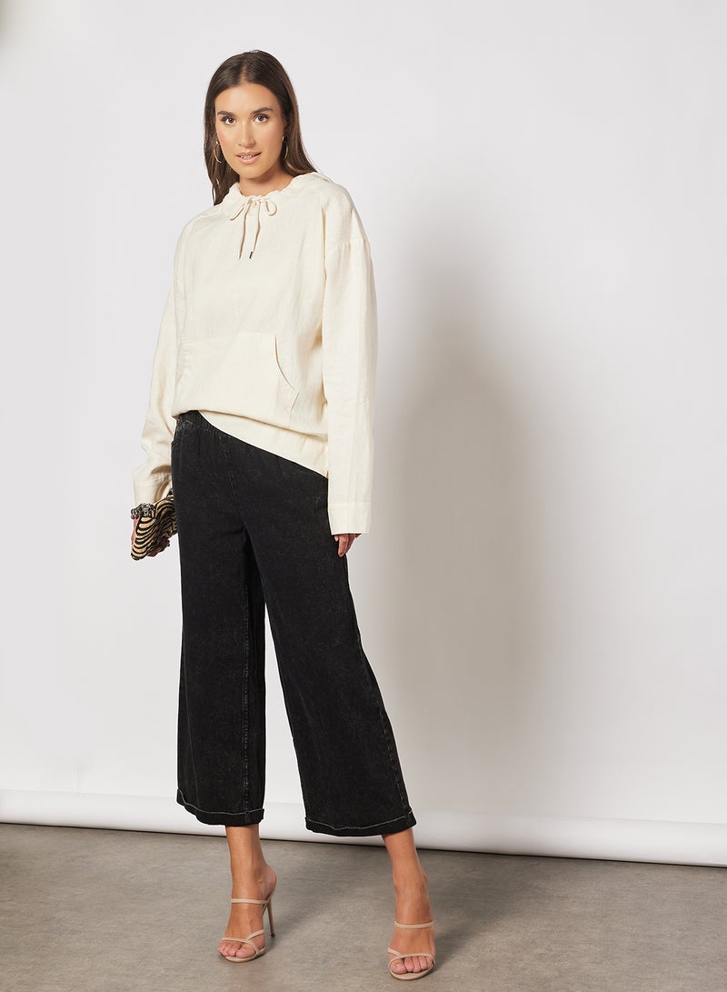 NA-KD - Basic Linen Hoodie Light Beige - Image 1