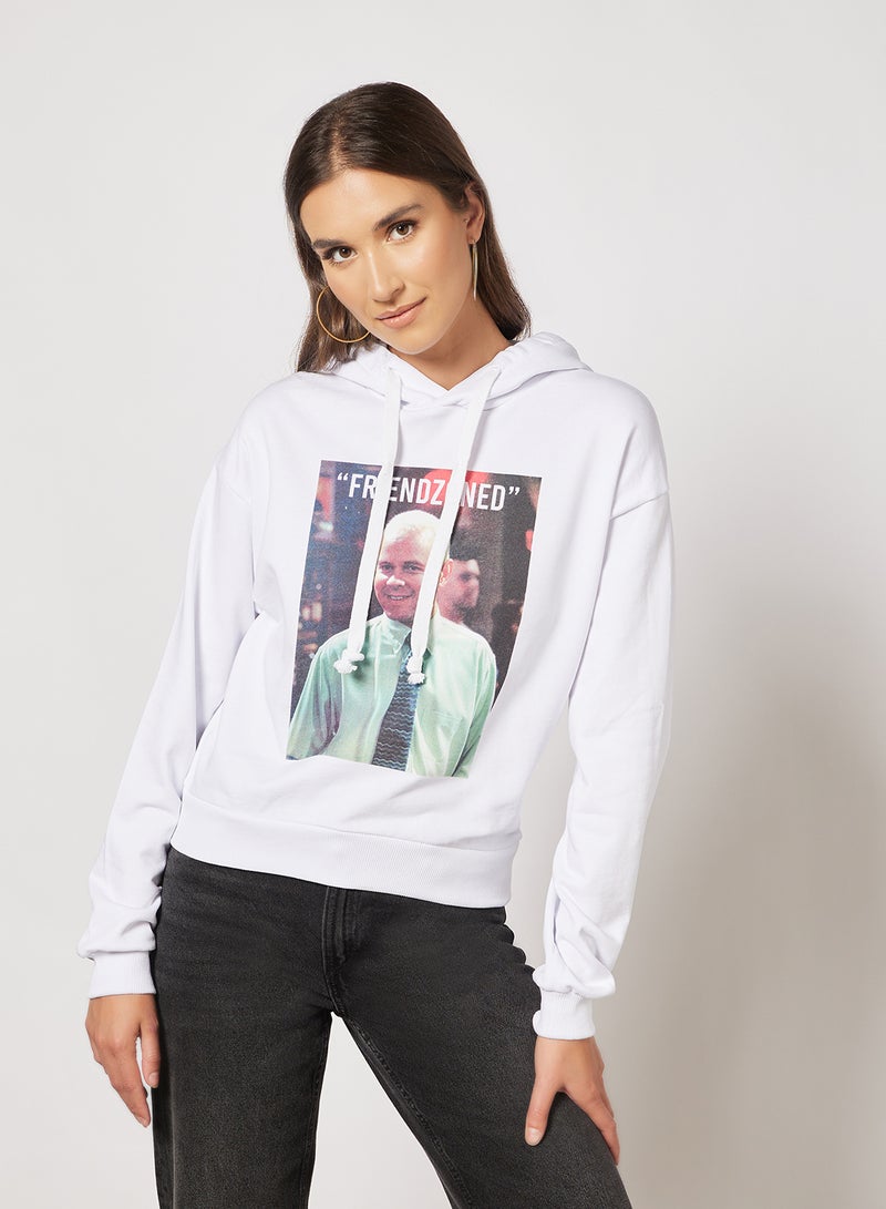 NA-KD - FRIENDS Graphic Hoodie White - Image 1