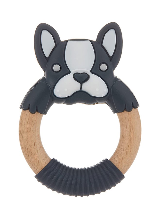 Babyworks Bibibaby Teething Ring Boxer Frenchie - Charcoal And White  - Image 2