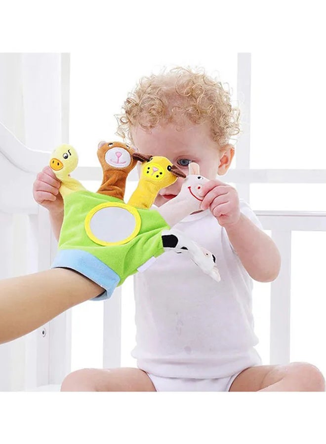 Hand Finger Plush Puppets Glove, Animal Finger Puppet For Children Early Education Toys For New Born Baby(Green) - Image 3