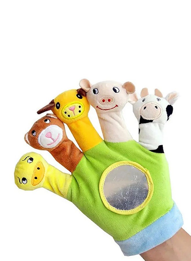 Hand Finger Plush Puppets Glove, Animal Finger Puppet For Children Early Education Toys For New Born Baby(Green) - Image 2