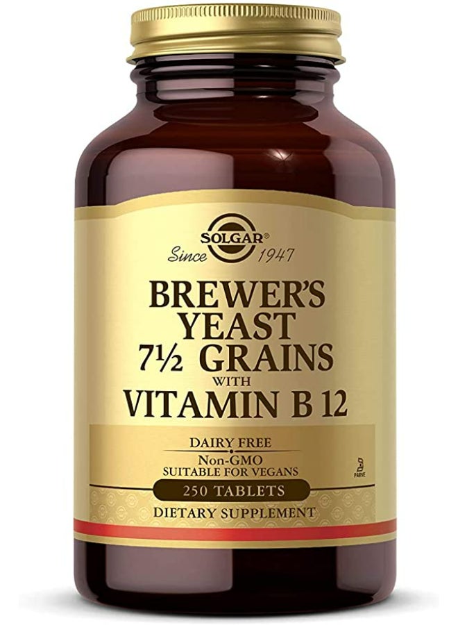 Solgar Brewer's Yeast 7 1/2 Grains With Vitamin B12 - 250 Tablets - Image 1