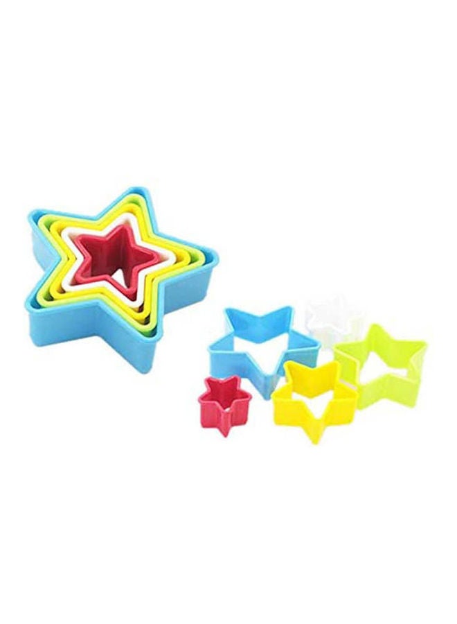 5 Pieces Pentagram Plastic Cookie Cutter Mold Set Multicolour - Image 1