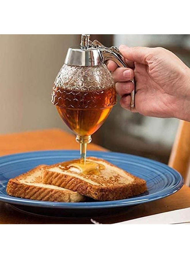 Honey Jar Juice Dispenser Honey Bee Drip Bottle Sliver-Clear - Image 1