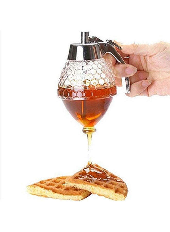 Honey Jar Juice Dispenser Honey Bee Drip Bottle Sliver-Clear - Image 2