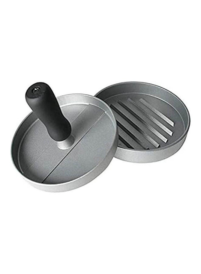 Manual Hamburger Press Burger Mould Burger Make Silver 25 x 17 x 4.4cm