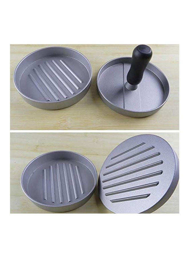 Manual Hamburger Press Burger Mould Burger Make Silver 25 x 17 x 4.4cm