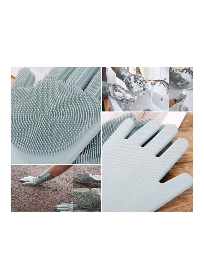Silicone Gloves With Wash Scrubber Heat Resistant For Cleaning, Multicolour 14.4 x 14 x 3.4cm - Image 2