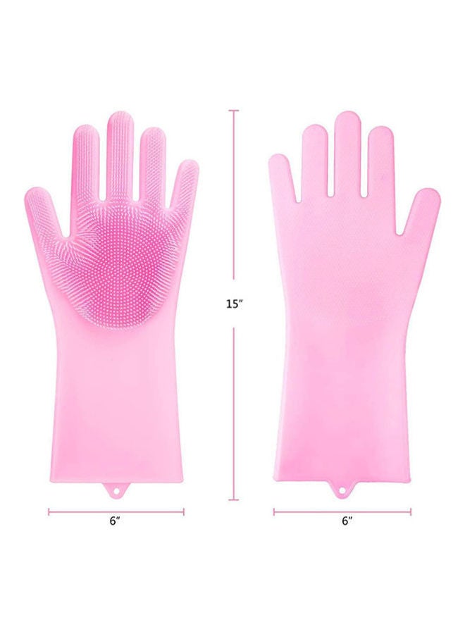 Magic Reusable Silicone Gloves With Wash Scrubber Dishwashing Gloves Multicolour 22 x 14.6 x 4.4cm - Image 2