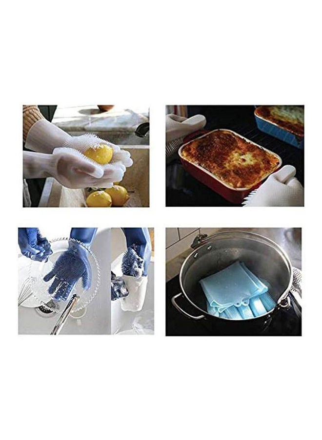 Eco-Friendly Cleaning Brush Scrubber Gloves Heat Resistant, Multicolour 17.9 x 15.6 x 5.8cm - Image 2