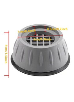Generic 4Pcs Washing Machine Pads Washer Anti Vibration Pads Anti Walk Silent Feet Silicone Foot Pads (4Pcs) Grey  - Image 2