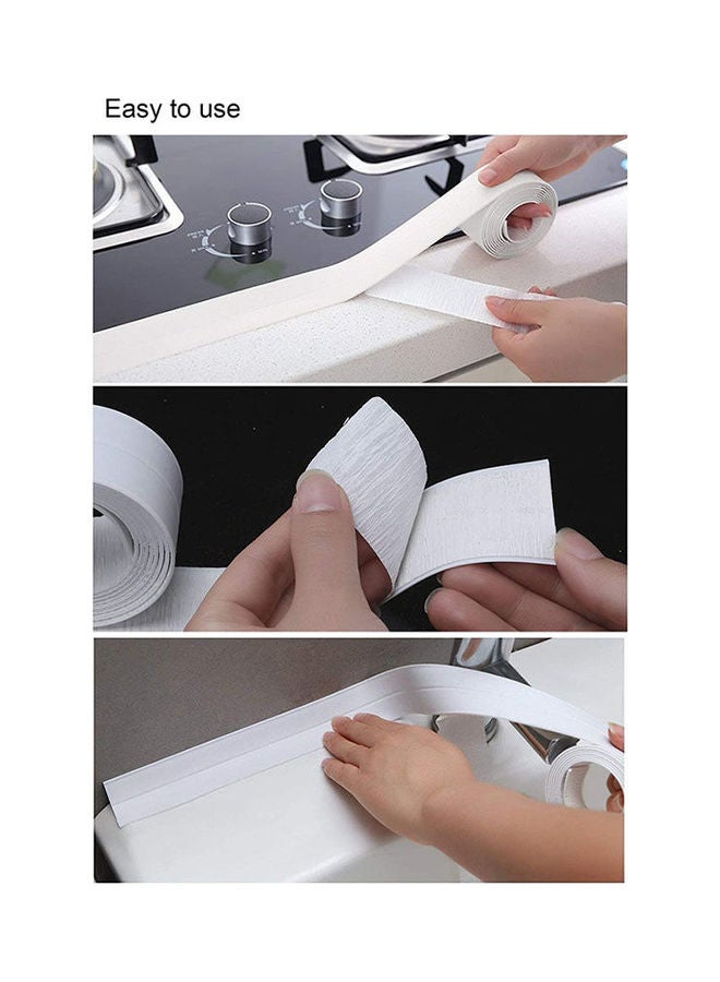 2Pcs Tub And Wall Caulk Strip Kitchen Caulk Tape White 3.8x3.2cm - Image 2