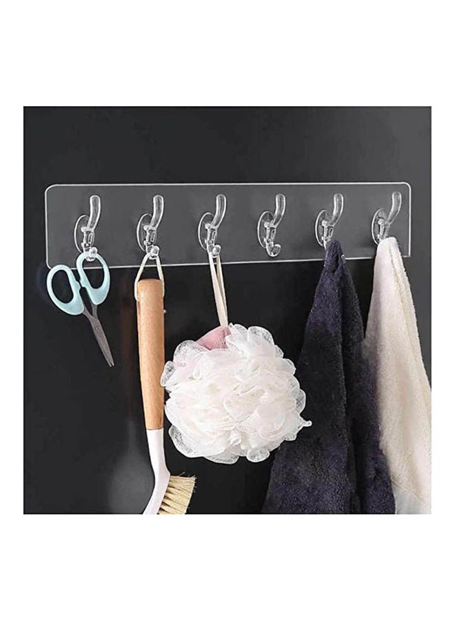 6 Hook Flexible Silicone Silicone Silicone Stick Hanger Silver 40cm  - Image 2