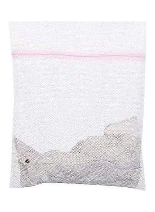 Generic - Laundry Washing Mesh Net Zipped Wash Bag Lingerie Underwear Bra Clothes Socks White - Image 1