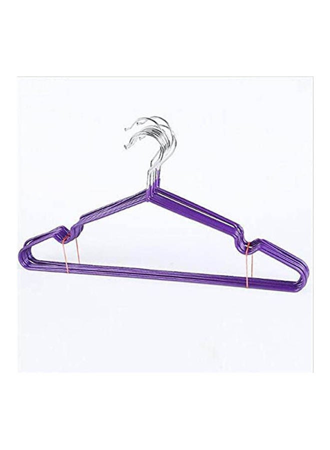 Stainless Steel Hanger Covered With Silicon 10 Pieces Purple