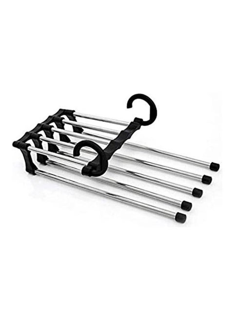 5 In 1 Hangers For Pants And Handkers Silver 34cm