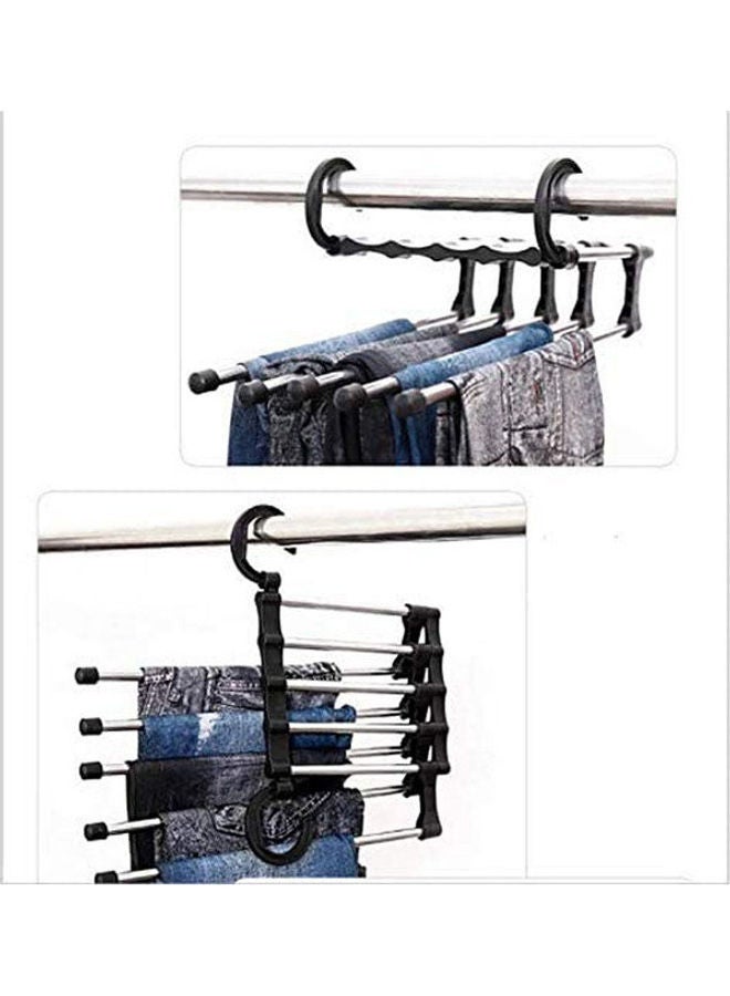 Generic - 5 In 1 Hangers For Pants And Handkers Silver 34cm - Image 1