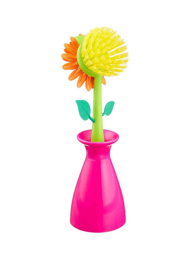 Agfa - Flower Shaped Plastic Plates Cleaning Brush 25×7 cm Green 25×7cm - Image 1