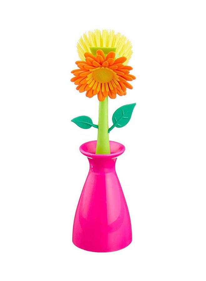 Agfa - Flower Shaped Plastic Plates Cleaning Brush 25×7 cm Green 25×7cm - Image 1