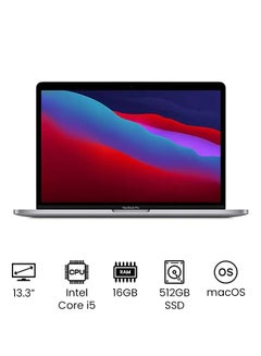 MacBook Pro MWP42 Laptop With 13.3-Inch Retina Display, Intel Core i5 Processor/16GB RAM/512GB SSD/Touch Bar And Touch ID ,Keyboard In Arabic English/Arabic Space Grey