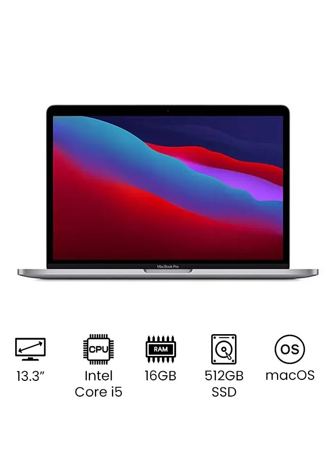 Apple - MacBook Pro MWP42 Laptop With 13.3-Inch Retina Display, Intel Core i5 Processor/16GB RAM/512GB SSD/Touch Bar And Touch ID ,Keyboard In Arabic English/Arabic Space Grey - Image 1