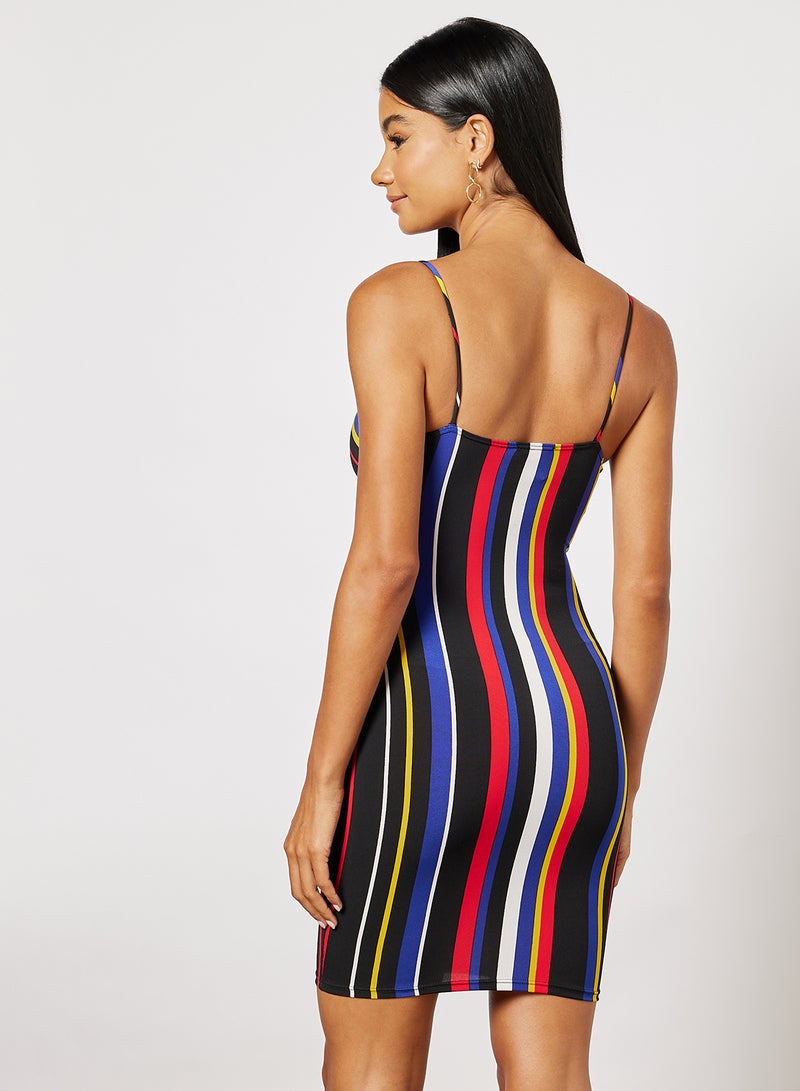 FOREVER 21 - Knit V Neck Mini Dress Multicolour - Image 1