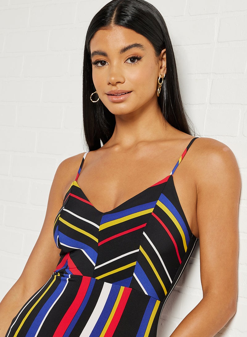 FOREVER 21 - Knit V Neck Mini Dress Multicolour - Image 1
