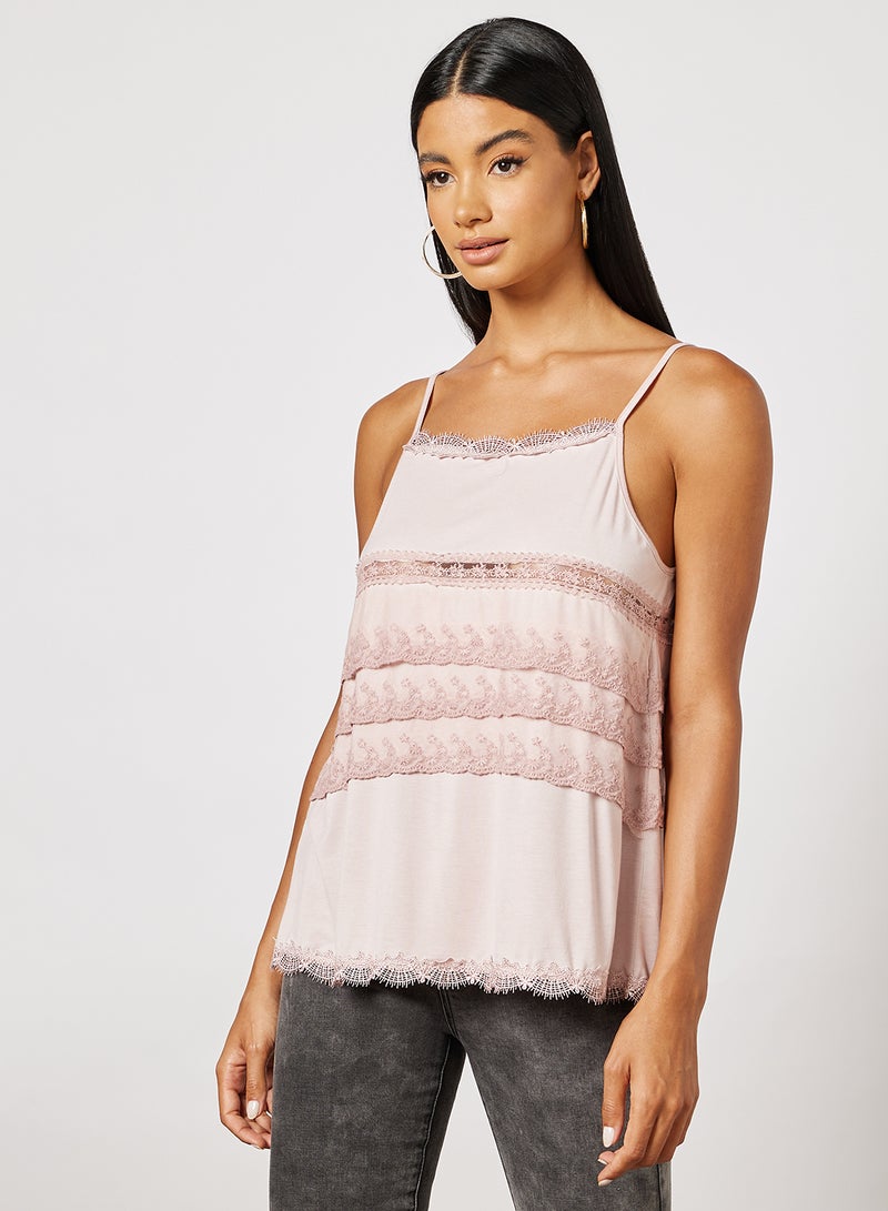FOREVER 21 Knit Off Shoulder Strappy Top Pink  - Image 2
