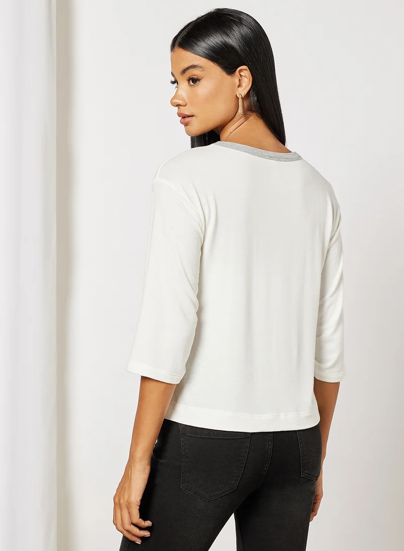 FOREVER 21 Round Neck Solid T-Shirt