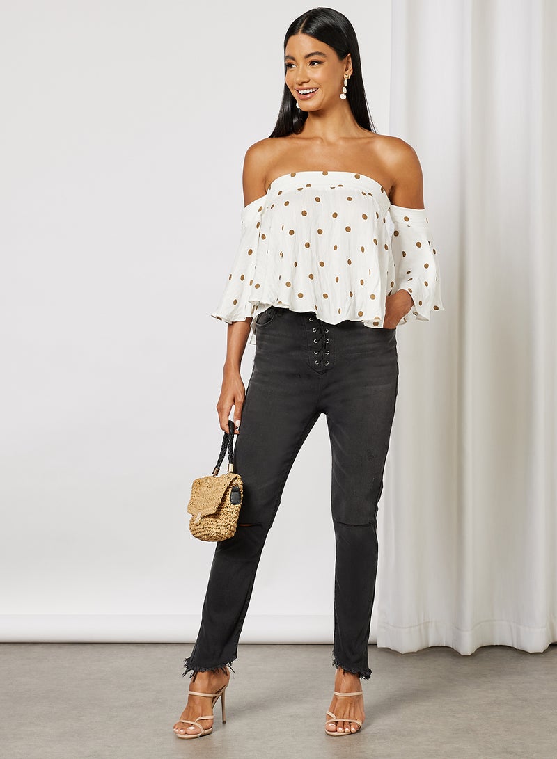 FOREVER 21 Frayed Hem Skinny Jeans Black  - Image 3