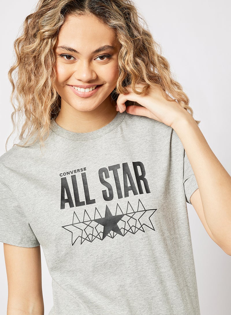 CONVERSE All Star Relaxed Fit T-Shirt Grey - Image 4
