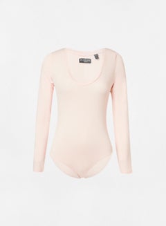 BRAVE SOUL V-Neck Long Sleeve Bodysuit Pink  - Image 5