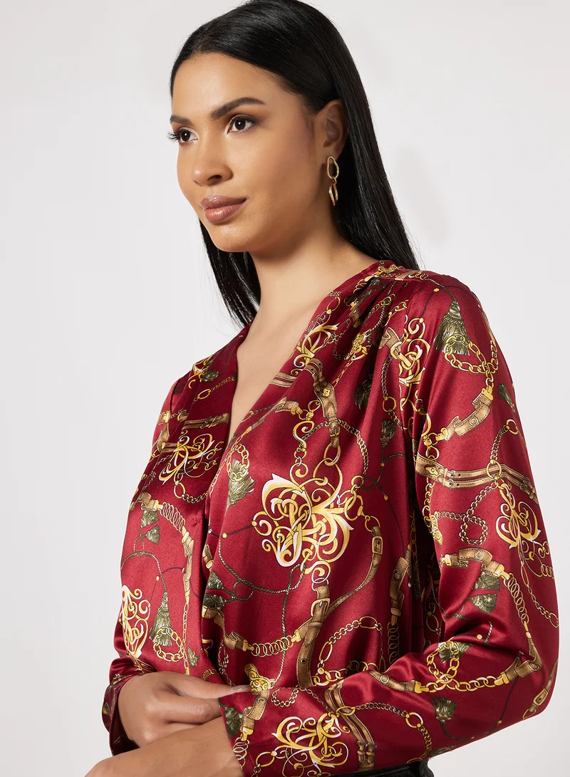 برايف سول بودي سوت مزينة بطبعة سلسلة راست