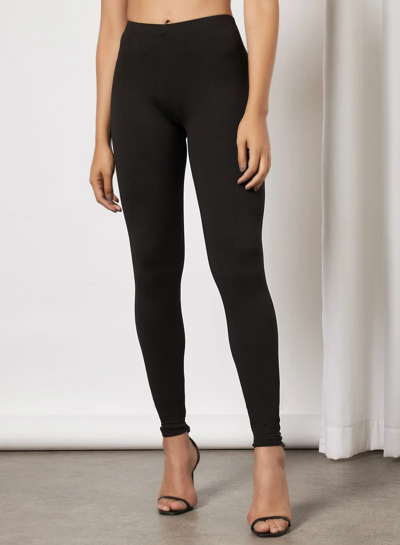BRAVE SOUL Solid Slim Fit Mid Rise Jegging Black