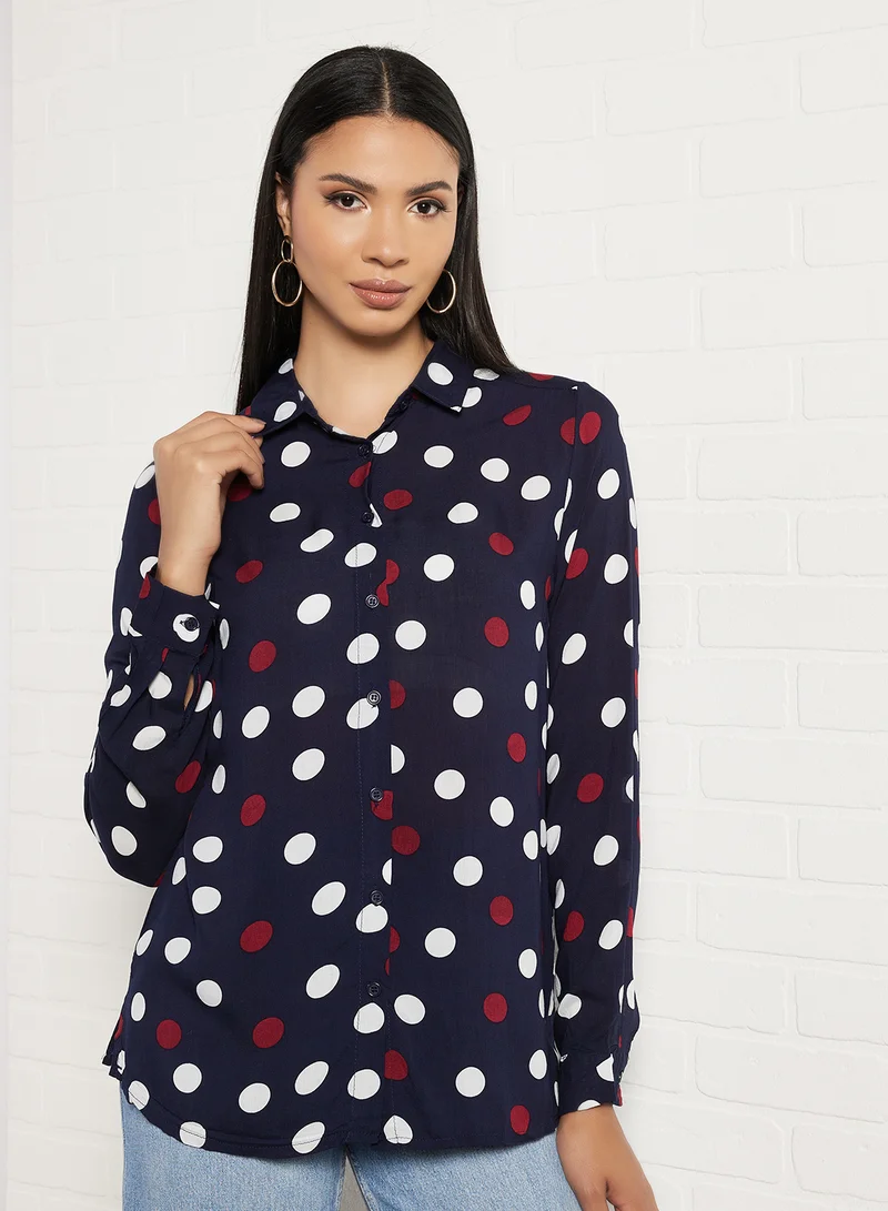 BRAVE SOUL Polka Dot Shirt