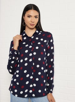 Polka Dot Shirt Navy