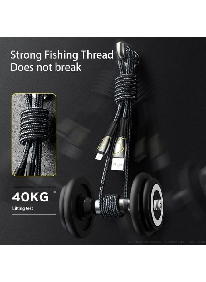 جوي روم كابل شحن USB إلى Type-C بضفيرة من النايلون وطول 1.2 متر طراز S-1230K6 أسود - Image 4